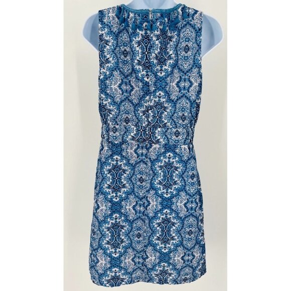 JADE Melody Tam Sleeveless Dress Blue White Paisley Size Small Lined - Picture 11 of 13